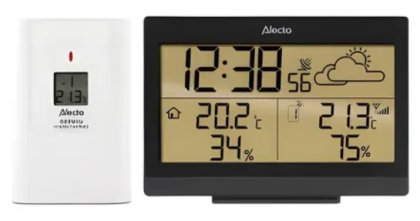 Alecto WS-2300 černá / Meteostanice / bezdrátový senzor / budík / podsvícený displej (WS-2300)