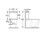 GROHE - Essence Splachovací nádrž, 40x16 cm, spodní napouštění, alpská bílá 39579000