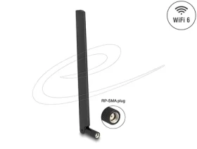 Delock WiFi 6 RP-SMA samec černá / Anténa / 3-6 dBi / Všesměrová / Otočný kloub (90677)