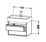 DURAVIT - Ketho Umyvadlová skříňka 48x65x44 cm, 2 zásuvky, lesklá bílá KT662402222