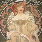 Nástěnný kalendář poznámkový 2027 Notique Alfons Mucha, 20 x 20 cm