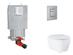 GROHE - Uniset Set předstěnové instalace, klozetu, sedátka SoftClose a tlačítka Skate Cosmopolitan, kartáčovaná nerezová ocel SANI15BB2112