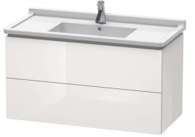 DURAVIT - L-Cube Umyvadlová skříňka 56x102x47 cm, 2 zásuvky, lesklá bílá LC626602222