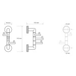 SAPHO - LARISSA trojháček otočný, černá/měď mat WS063BC