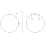 SAPHO - AROWANA kulaté zrcadlo v rámu ø 80cm, černá mat AWB080