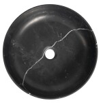SAPHO - BLOK kamenné umyvadlo na desku, Ø 40cm, matný černý Marquin 2401-52