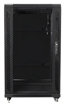 Lanberg 22U 19" černý / Stojanový rozvaděč / 600×600 mm / Flat pack / Nosnost 800 kg (FF01-6622-12B)