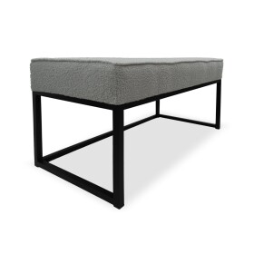 FRONTI Lavička KAMA 80x38 - šedá - bouclé - NOW OR NEVER
