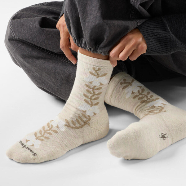 Dámské merino ponožky SMARTWOOL Women's Everyday Garden Vine Crew Socks, Moonbeam velikost: 34-37 (S)