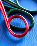 House Doctor Kovové nůžky Red/Green – set 2 ks, červená barva, zelená barva, kov