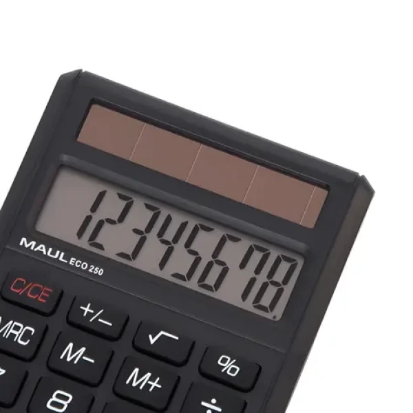 Maul ECO 250 černá / Kalkulačka kapesní / osmimístná / solární napájení (7268290)