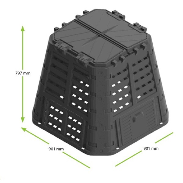 Kompostér MULTI 480l černý 90 x 90 x 80 cm