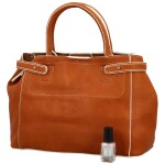 Kufříková dámská koženková kabelka do ruky Mauricia, hnědá