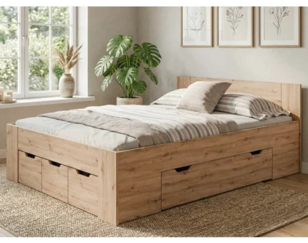 Postel Astral 140x200 cm, dub artisan