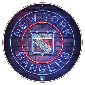 Mustang Cedule New York Rangers NHL 22" Round Neon De