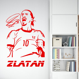 Samolepka Fotbalista Zlatan Ibrahimovič Barva: červená, Velikost: 40 x 27 cm