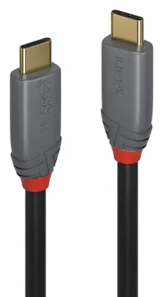 Lindy Anthra Line černá / Kabel / USB-C - USB-C / 0,5 m / 10 Gbit/s / 5 A PD (36900)