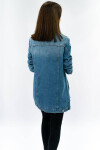 Dlouhá světle modrá dámská džínová oversize bunda model 16144665 Modrá S (36) - IZZY DENIM