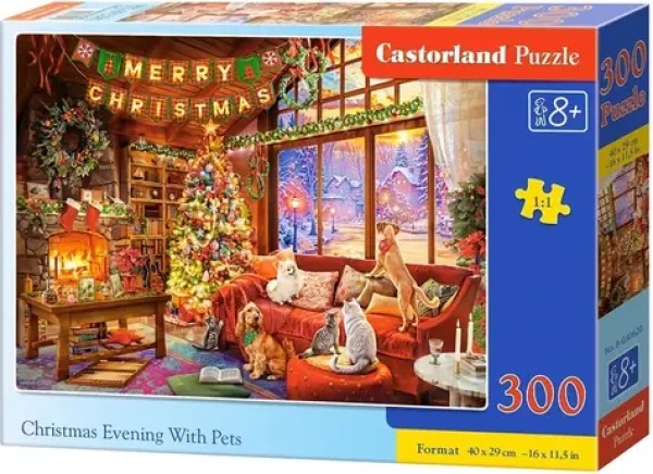 Castorland 030620 Puzzle Štědrý večer s mazlíčky