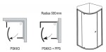 RAVAK - Pivot Čtvrtkruhový sprchový kout PSKK3-80, 77-80 cm, lesklý hliník/čiré sklo 37644C00Z1