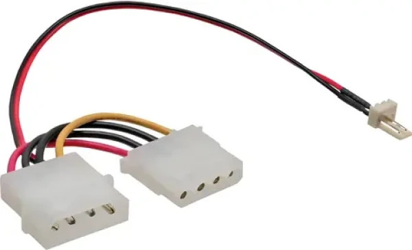 InLine Redukční kabel 3-pin ventilátor na 2x Molex 4-pin / Kabel / 0,3 m (33344A)