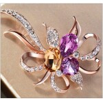 Exkluzivní brož Swarovski Elements Manfredonia - květina, Barevná/více barev