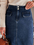 Dámská džínová maxi sukně s rozparkem BLUEVIC modrá FashionStreet CY0486 XL