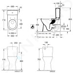 VILLEROY & BOCH - ViCare WC kombi mísa bezbariérová, Vario odpad, DirectFlush, AntiBac, CeramicPlus, alpská bílá 4620R0T2