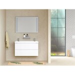 MEREO - Siena, koupelnová skříňka s umyvadlem z litého mramoru 101 cm, antracit mat CN432M1