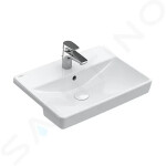 VILLEROY & BOCH - Avento Polozápustné umyvadlo 550x440 mm, s přepadem, otvor pro baterii, CeramicPlus, Stone White 4A0655RW