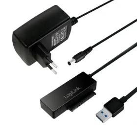 LogiLink adaptér USB 3.0 - SATA černá / Adaptér / HDD, SSD 2,5" a 3,5" / 5 Gbit/s / napájecí zdroj (AU0050)