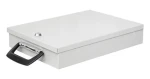 WEDO Box na dokumenty A4 světle šedá / Box na dokumenty / Kov / Zámek se 2 klíči / 35,5 x 26 x 6,7 cm (1021537)