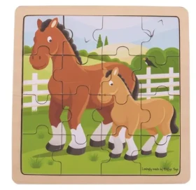 Bigjigs Toys puzzle - Kůň s hříbátkem