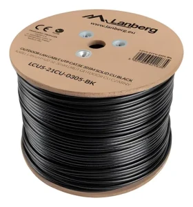 Lanberg Cat5e 305m černý / UTP drát / 100 MHz / AWG24 (LCU5-21CU-0305-BK)