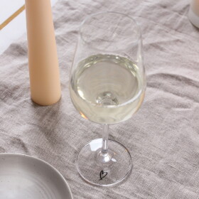 Bella Rose Sklenice na víno Srdíčko, čirá barva, sklo, 350 ml