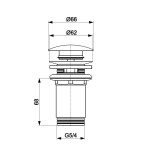 KFA BIG Zátka klik-klak přepadem, chrom 660-254-00