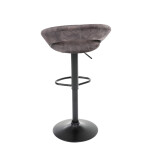 Židle barová, hnědá sametová látka, černá podnož