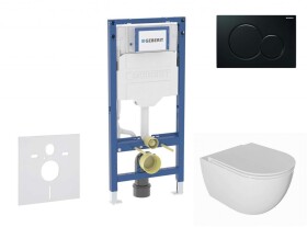GEBERIT - Duofix Set předstěnové instalace, klozetu Oudee a sedátka softclose, tlačítko Sigma01, černá SANI11CA5133B