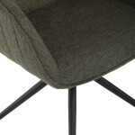 Židle jídelní a konferenční, zelená látka, černé kovové nohy, otočný mechanismus