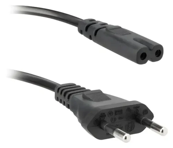 Ekon napájecí kabel 2pólová vidlice černá / Napájecí kabel / 1,5 m