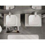 MEXEN/S - Rivel koupelnová skříňka pod umyvadlo 60 cm s deskou, 2 zásuvky, reliéf , šedá mat 91A20-06047-2-BFFC62