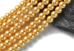 Voskované perly třídy A - eco friendly - zlaté - ∅ 6 mm - 10 ks