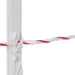 Plastový sloupek pro elektrický ohradník, délka 125 cm, 9 oček, bílá