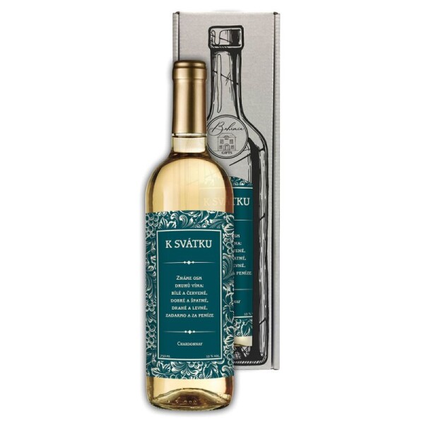 Mediabox Dárkové víno - K Svátku - bílé 750 ml