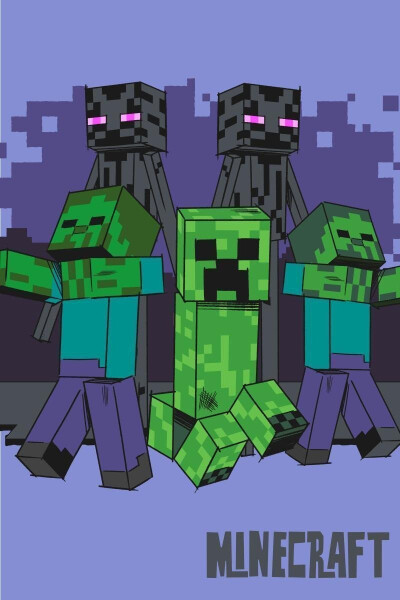 Fleecová deka - Minecraft "Mobs coming for you"