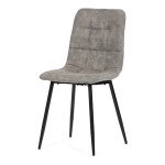 Židle jídelní, šedá látka cowboy, nohy černý kov