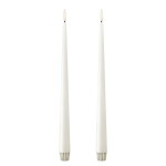 Ester & erik LED svíčka Taper 30 cm / 10 Silky – set 2 ks, bílá barva, vosk