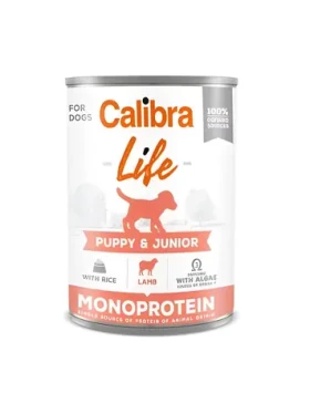 CALIBRA Konzerva Dog Life Puppy Junior jehněčí s rýží 400 g / Konzerva pro psy / štěňata a mladí / hypoalergenní