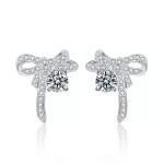 Royal Fashion stříbrné náušnice HA-XEA004-SILVER-MOISSANITE-ZIRCON