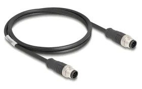 Delock M12 / Propojovací kabel / 8 pin / kódování A / Cat5e S/FTP / 1 m / PVC (80806)